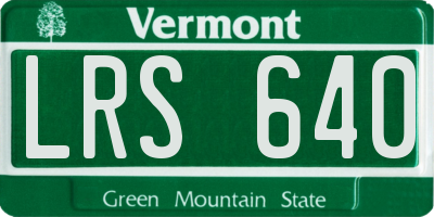 VT license plate LRS640