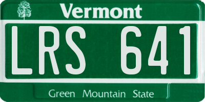 VT license plate LRS641