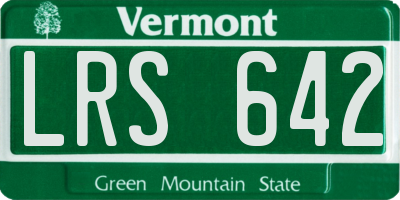 VT license plate LRS642
