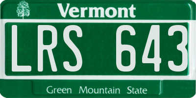 VT license plate LRS643