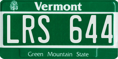 VT license plate LRS644