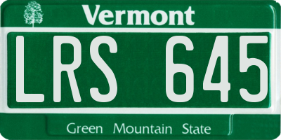 VT license plate LRS645