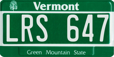 VT license plate LRS647