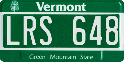 VT license plate LRS648
