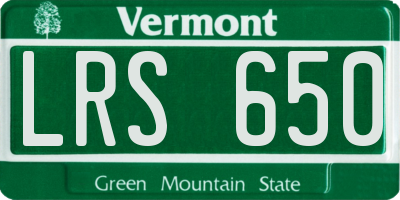 VT license plate LRS650