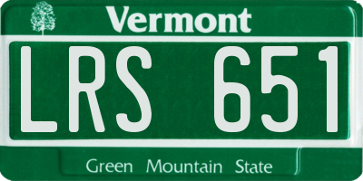 VT license plate LRS651