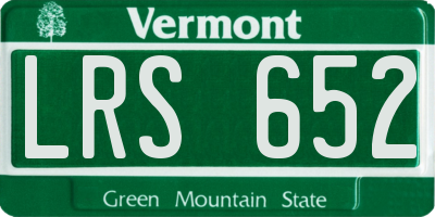 VT license plate LRS652