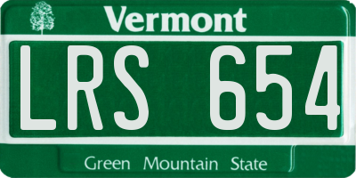 VT license plate LRS654