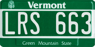 VT license plate LRS663