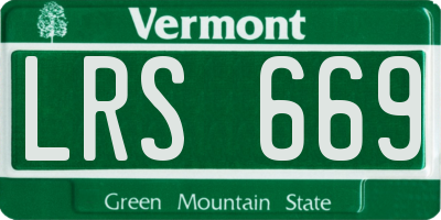 VT license plate LRS669