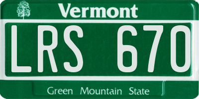 VT license plate LRS670