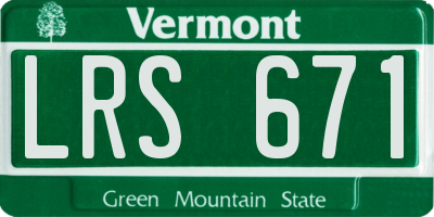 VT license plate LRS671