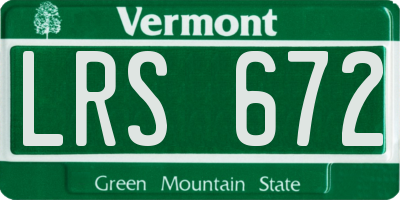 VT license plate LRS672