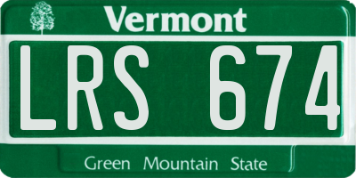 VT license plate LRS674