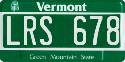 VT license plate LRS678