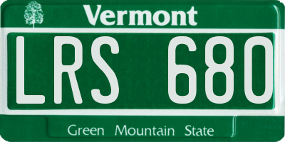 VT license plate LRS680