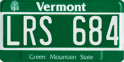 VT license plate LRS684
