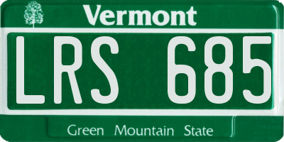 VT license plate LRS685