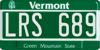 VT license plate LRS689