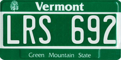VT license plate LRS692