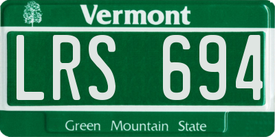 VT license plate LRS694