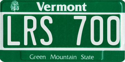 VT license plate LRS700