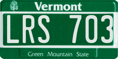 VT license plate LRS703