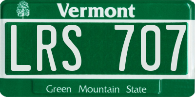 VT license plate LRS707