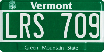 VT license plate LRS709