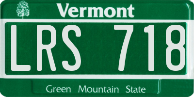 VT license plate LRS718