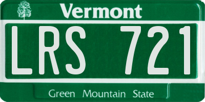 VT license plate LRS721