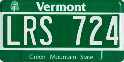 VT license plate LRS724