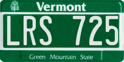 VT license plate LRS725