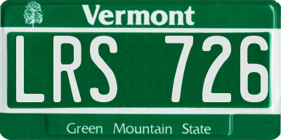 VT license plate LRS726