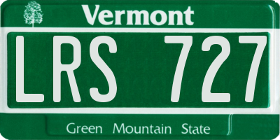VT license plate LRS727