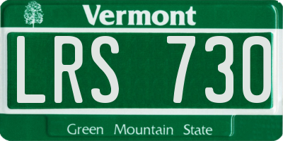 VT license plate LRS730