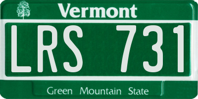VT license plate LRS731