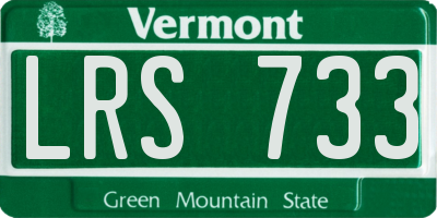 VT license plate LRS733