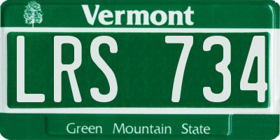VT license plate LRS734