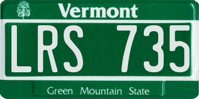 VT license plate LRS735