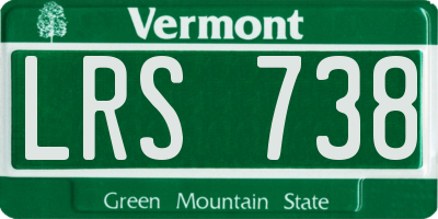 VT license plate LRS738