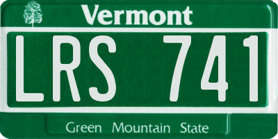 VT license plate LRS741