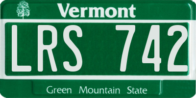 VT license plate LRS742