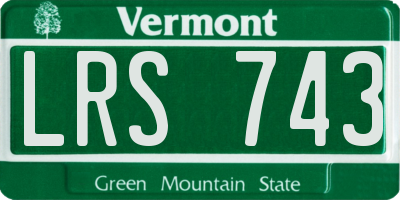 VT license plate LRS743