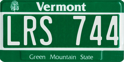 VT license plate LRS744