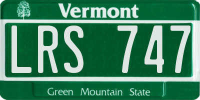 VT license plate LRS747