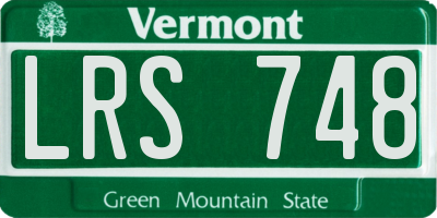 VT license plate LRS748