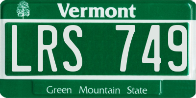 VT license plate LRS749