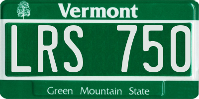 VT license plate LRS750