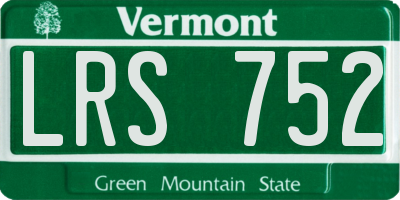 VT license plate LRS752